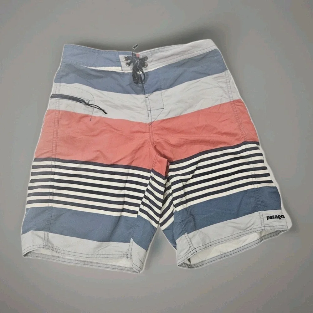 Patagonia Mens Size 30 Drawstring Board Shorts Trunks‎ Striped Multicolored